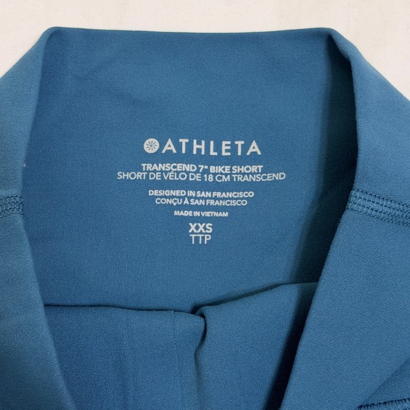 Athleta Transcend 7" Bike Short Womens XXS Blue High Rise Yoga Athletic Blue - Picture 7 of 12
